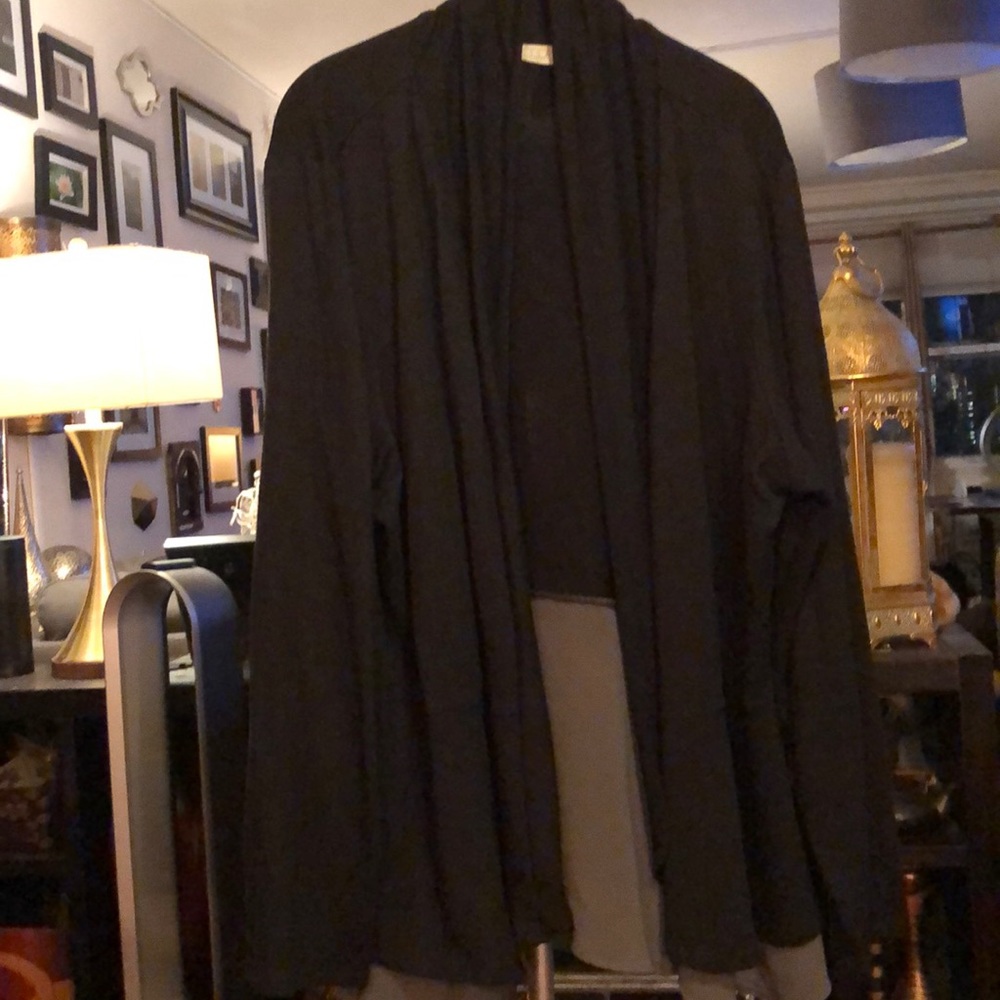 Logo cardigan with chiffon detail